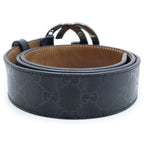 Gucci Interlocking G Leather Belt Black — view 2