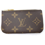Louis Vuitton Monogram Pochette Cles Coin Purse Brown Leather