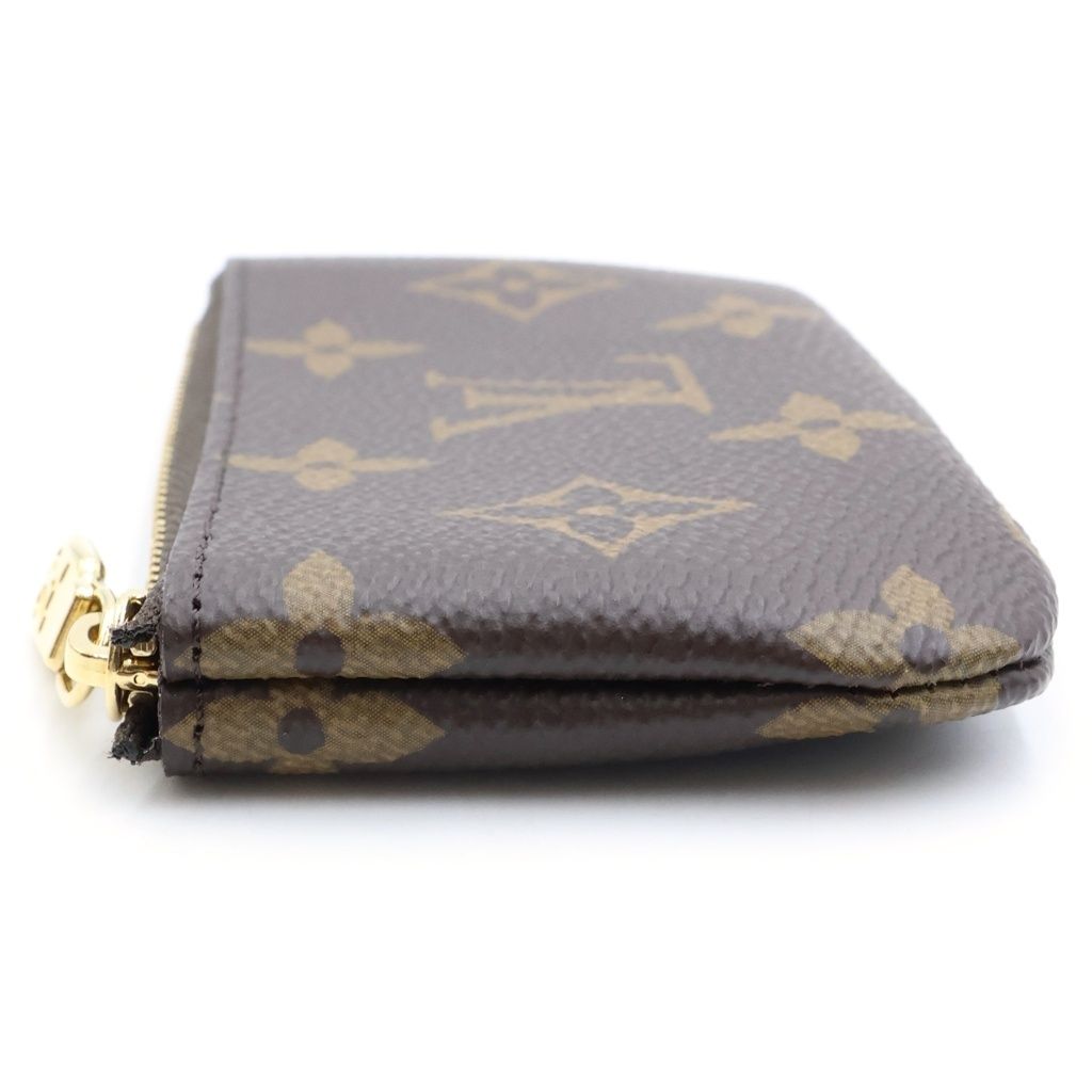 Louis Vuitton Monogram Pochette Cles Coin Purse Brown Leather — view 3