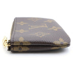 Louis Vuitton Monogram Pochette Cles Coin Purse Brown Leather — view 3