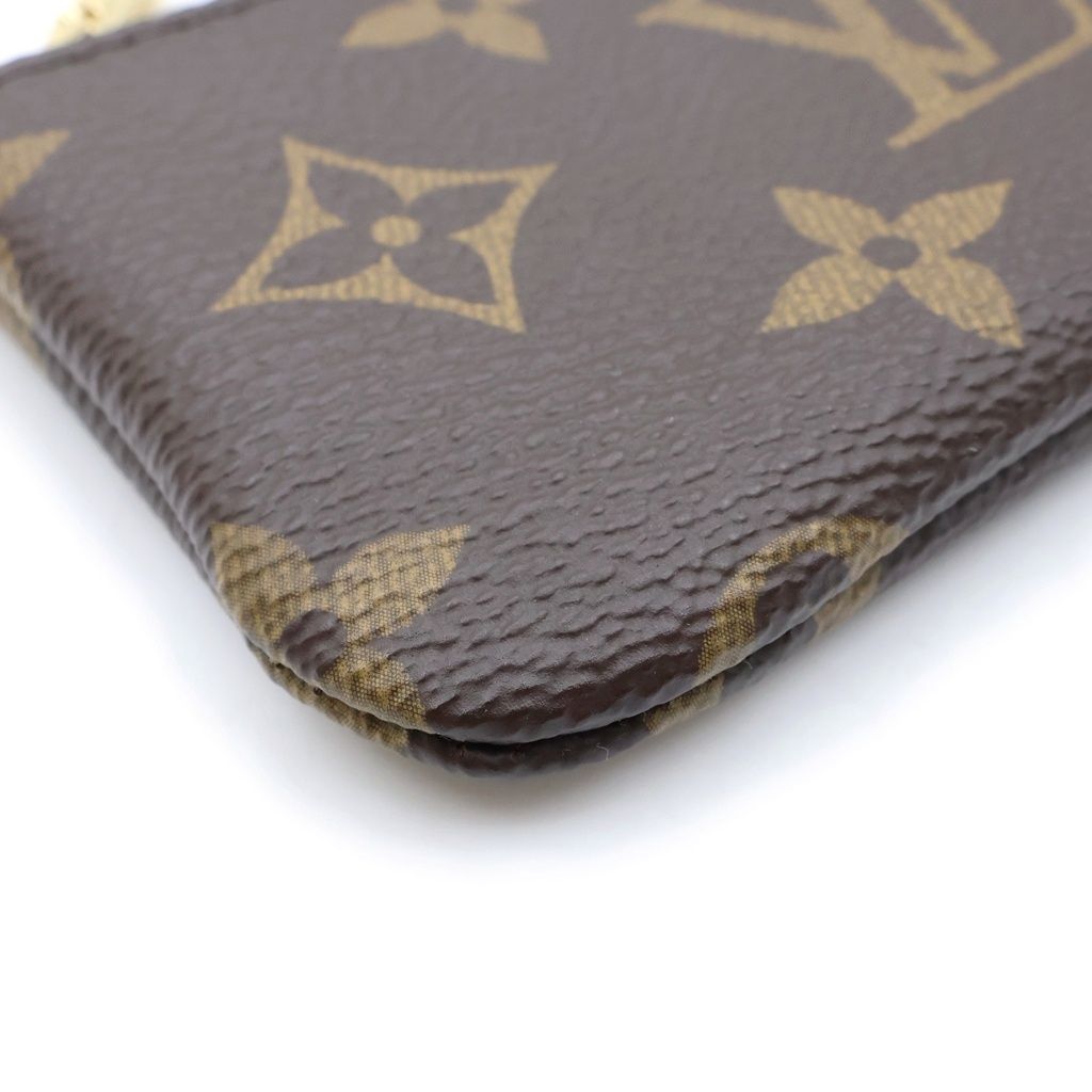 Louis Vuitton Monogram Pochette Cles Coin Purse Brown Leather — view 5