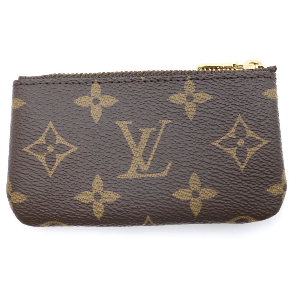 Louis Vuitton Monogram Pochette Cles Coin Purse Brown Leather — view 2