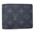 Louis Vuitton Monogram Eclipse Portefeuille Multiple Bifold Wallet Black Leather