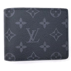 Louis Vuitton Monogram Eclipse Portefeuille Multiple Bifold Wallet Black Leather