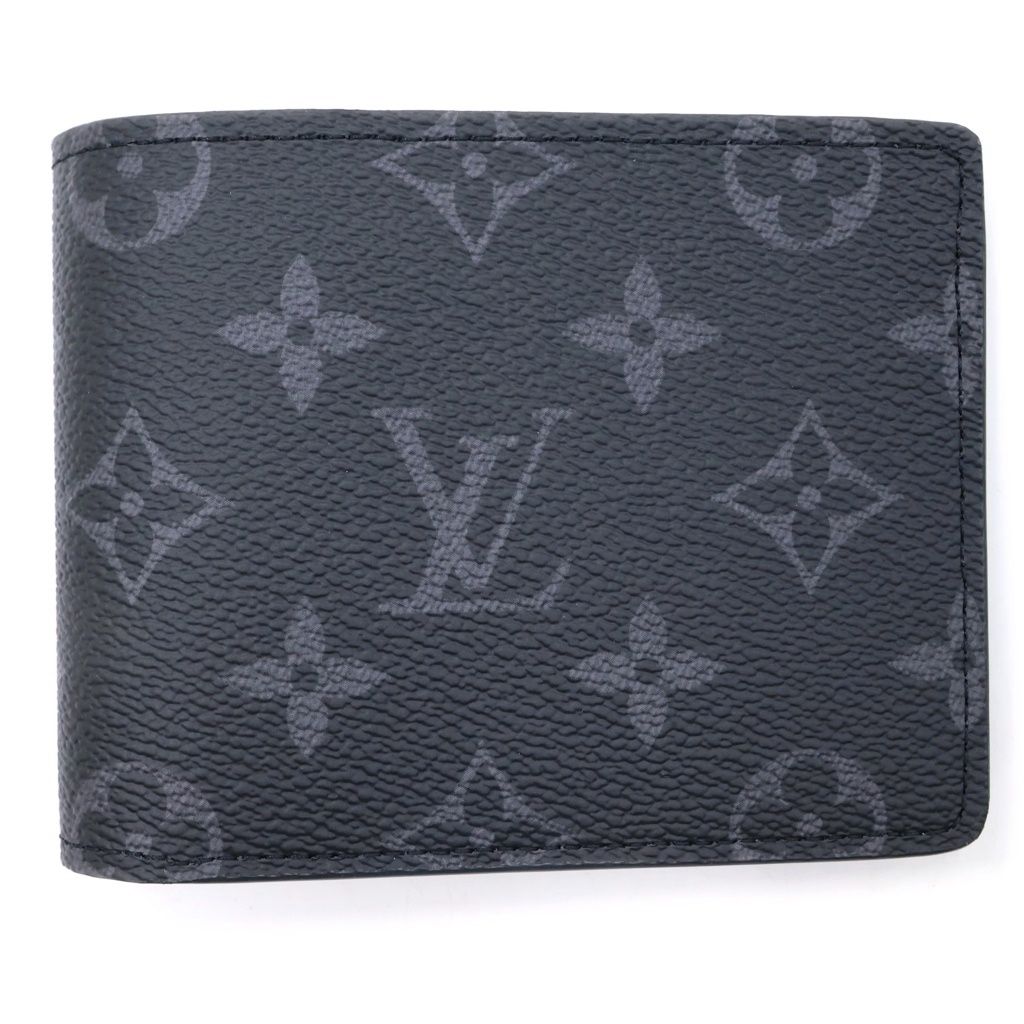 Louis Vuitton Monogram Eclipse Portefeuille Multiple Bifold Wallet Black Leather