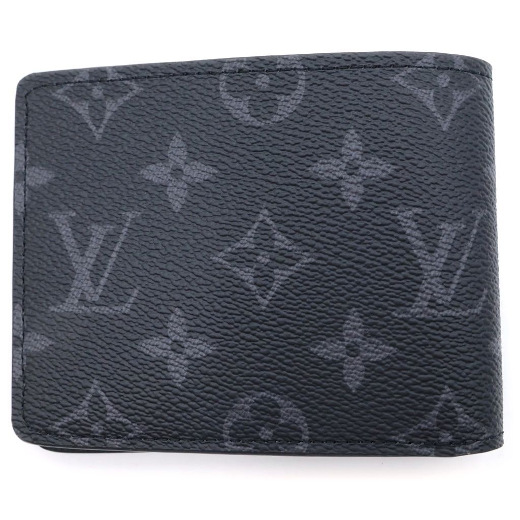 Louis Vuitton Monogram Eclipse Portefeuille Multiple Bifold Wallet Black Leather — view 2