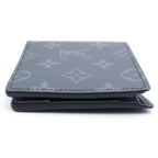 Louis Vuitton Monogram Eclipse Portefeuille Multiple Bifold Wallet Black Leather — view 3