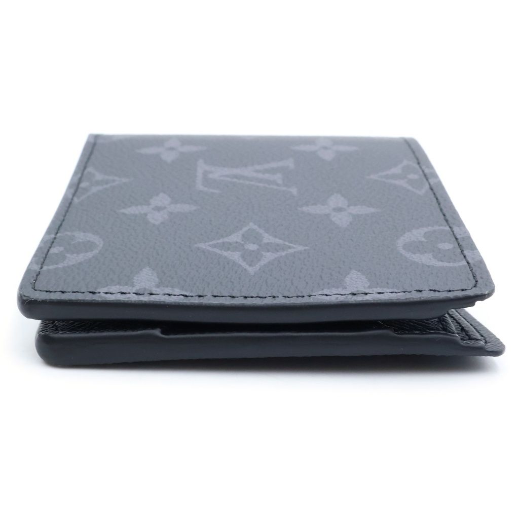 Louis Vuitton Monogram Eclipse Portefeuille Multiple Bifold Wallet Black Leather — view 3