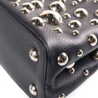 Louis Vuitton Metal Dot Capucines MM 2-Way Shoulder Bag Black Leather Silver — view 7