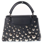 Louis Vuitton Metal Dot Capucines MM 2-Way Shoulder Bag Black Leather Silver — view 2