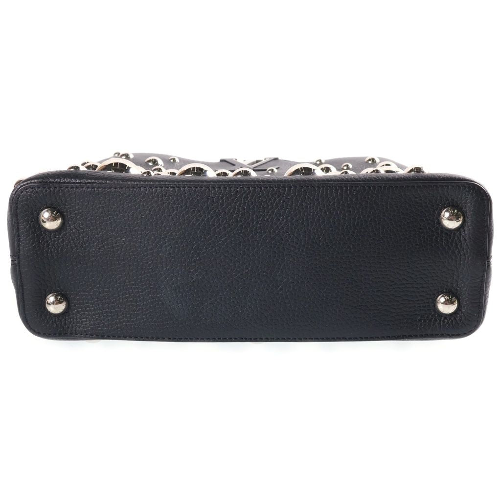 Louis Vuitton Metal Dot Capucines MM 2-Way Shoulder Bag Black Leather Silver — view 4