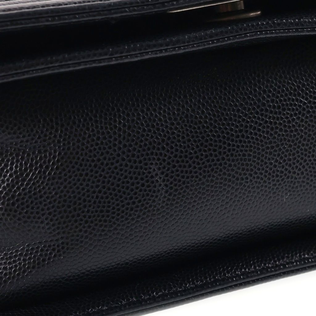 Chanel Boy 20 Small Shoulder Bag Chain Black Caviar Leather Silver — view 6