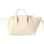 Celine Little Luggage 2-Way Shoulder Bag Ivory White Grained Calfskin Gold — view 2