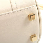 Celine Little Luggage 2-Way Shoulder Bag Ivory White Grained Calfskin Gold — view 6