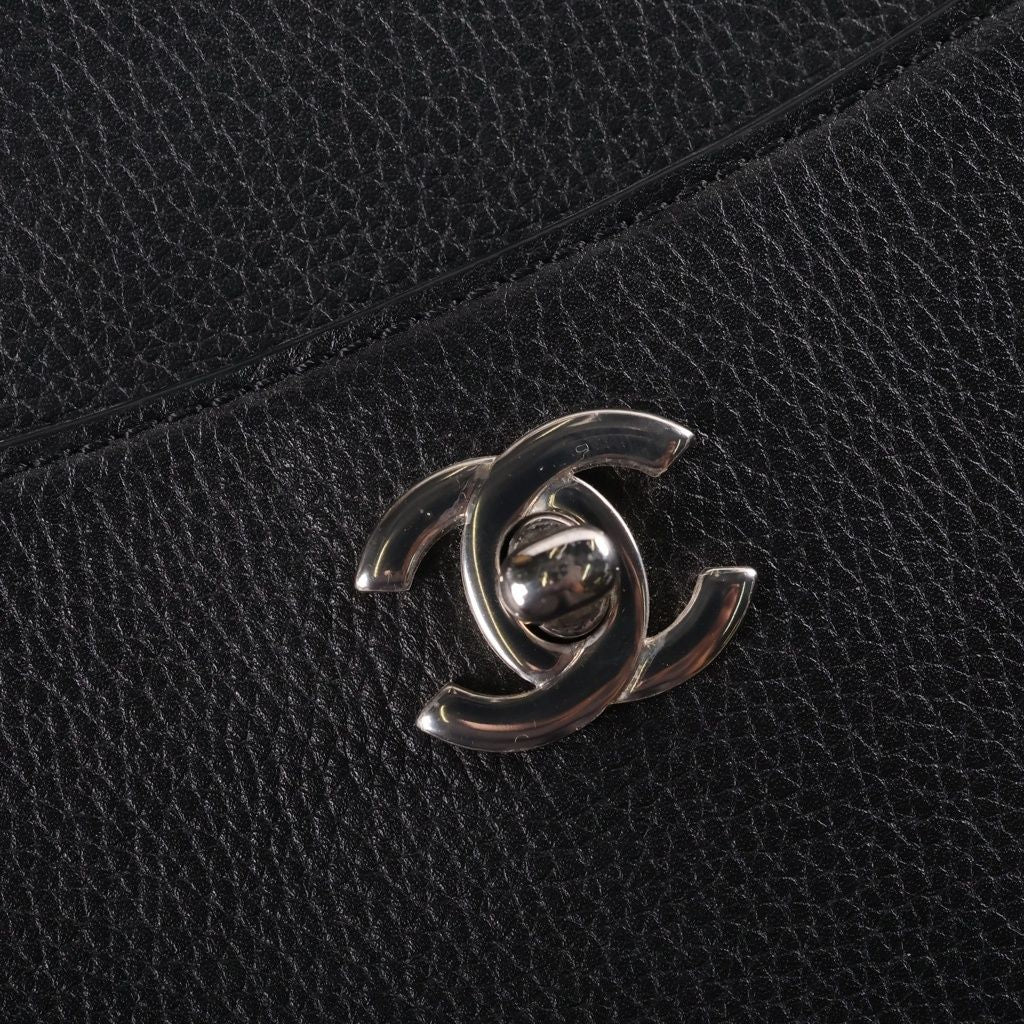 Chanel Neo Executive Tote 2-Way Shoulder Bag Black Leather Silver — view 7