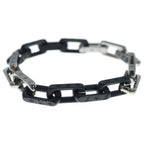 Louis Vuitton Monogram Chain Bracelet Black Silver Metal — view 4