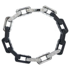 Louis Vuitton Monogram Chain Bracelet Black Silver Metal