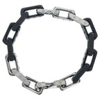 Louis Vuitton Monogram Chain Bracelet Black Silver Metal — view 2