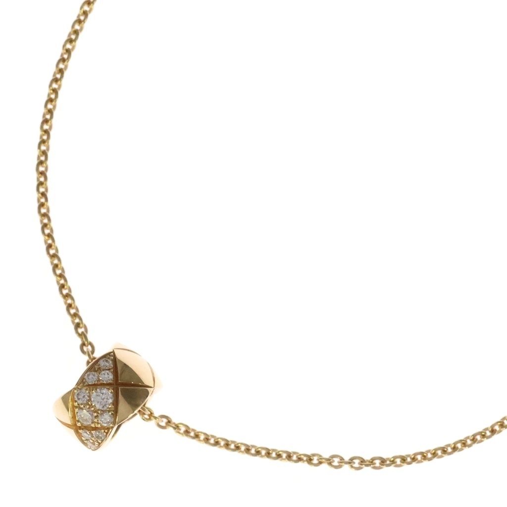 Chanel Coco Crush Collection Pave Diamond Pendant Chain Yellow Gold