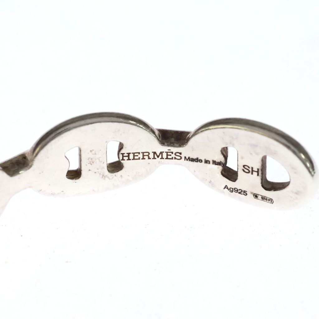 Hermes Chaine D'ancre Enchainee Bangle Bracelet Silver — view 5