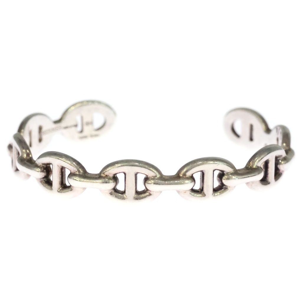 Hermes Chaine D'ancre Enchainee Bangle Bracelet Silver