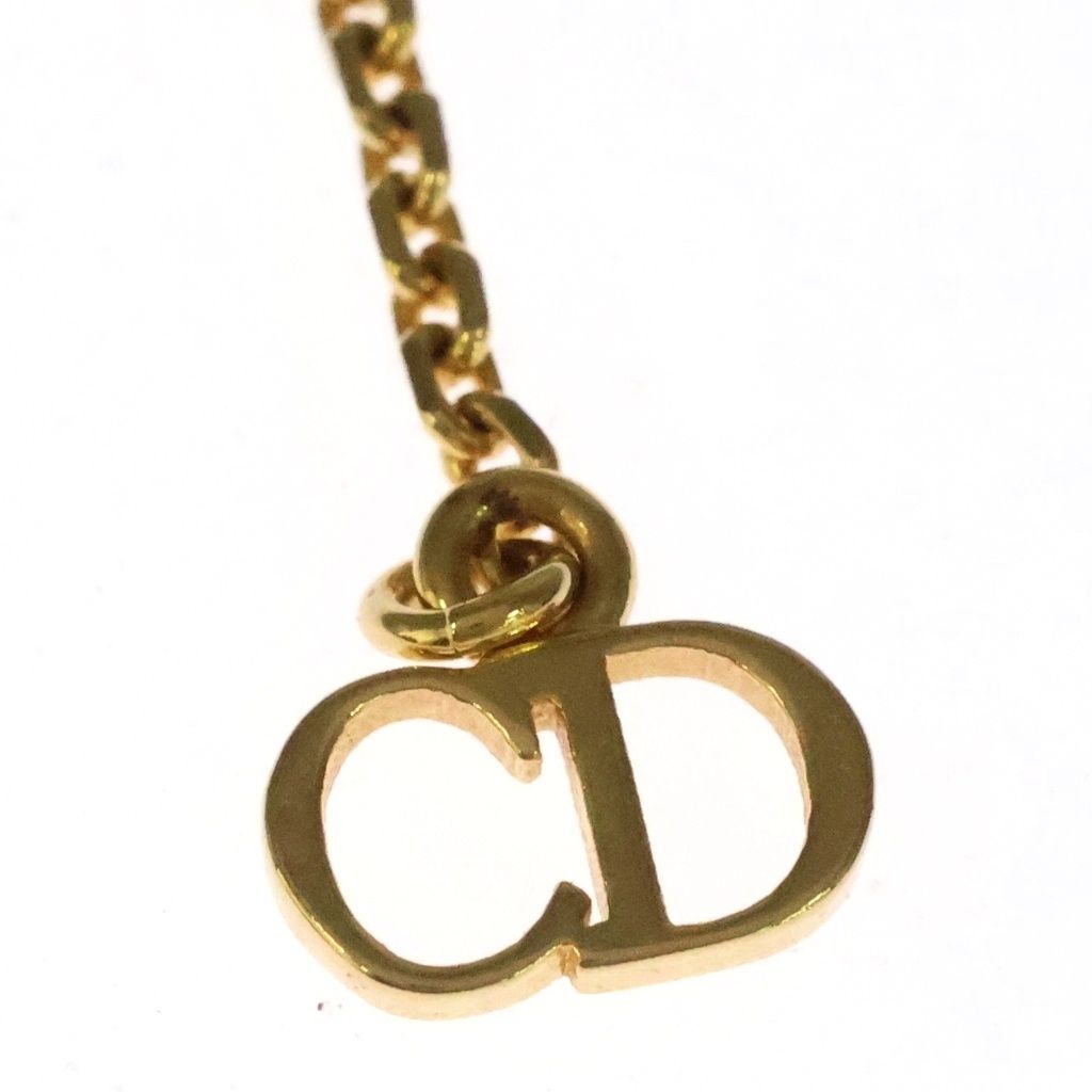 Dior Clair D Lune Rhinestone Faux Pearl Necklace Gold — view 6