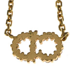 Dior Clair D Lune Rhinestone Faux Pearl Necklace Gold — view 3