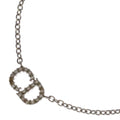 Dior CD Logo Rhinestone Pendant Chain Silver