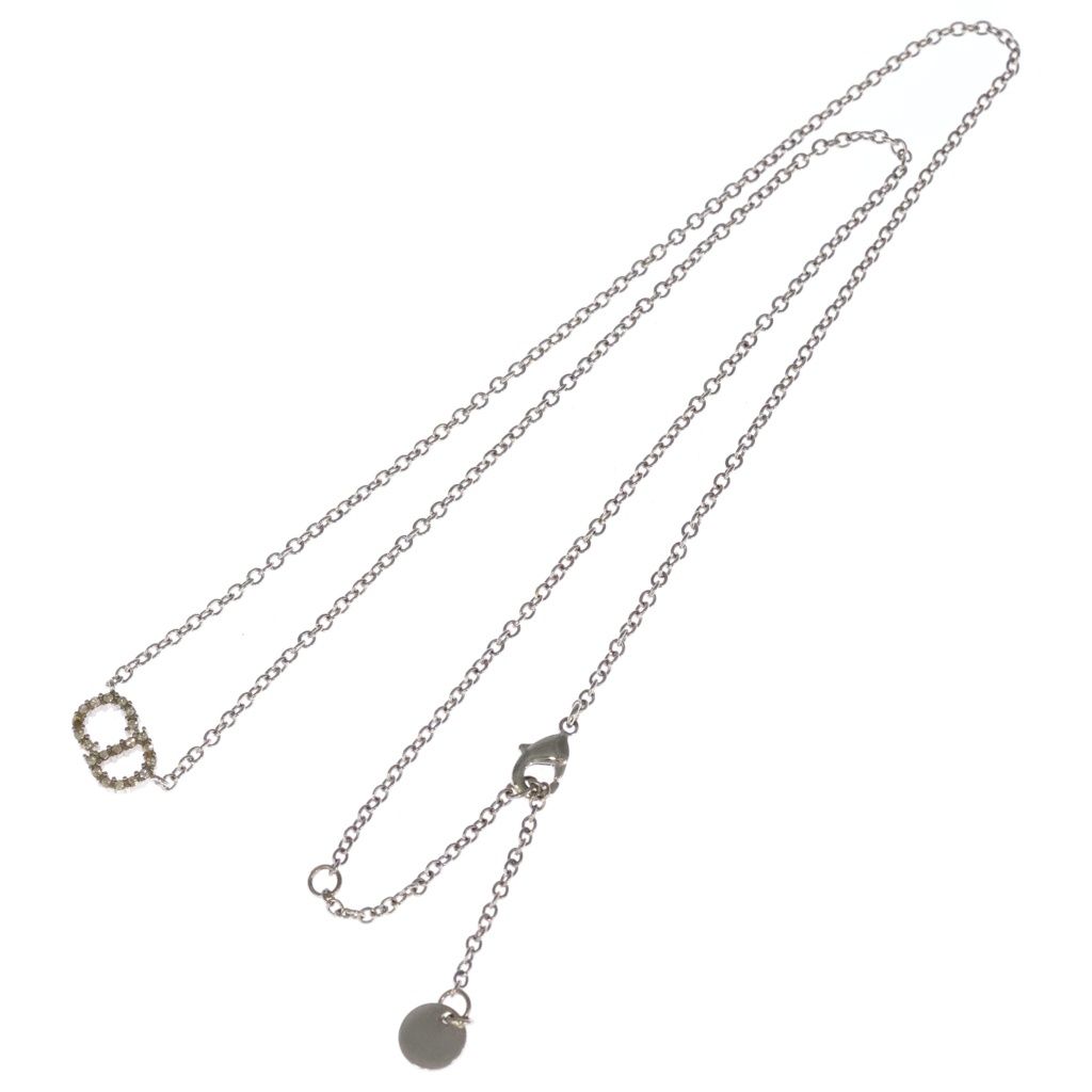 Dior CD Logo Rhinestone Pendant Chain Silver — view 2