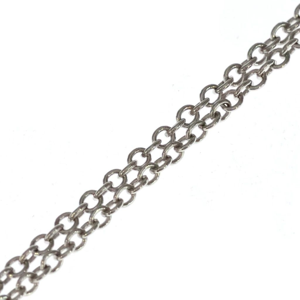 Dior CD Logo Rhinestone Pendant Chain Silver — view 4