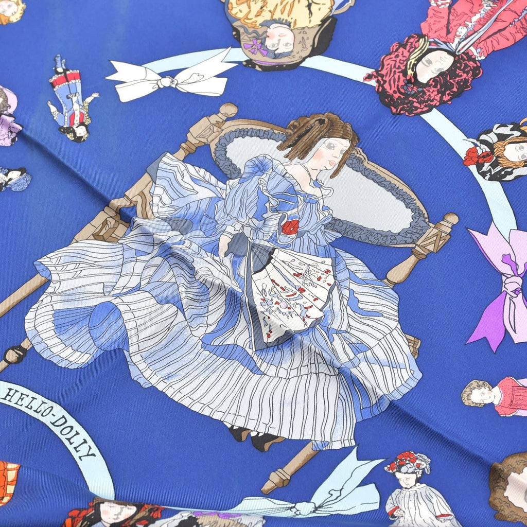 Hermes Scarf Carre 90 Silk Blue Multicolor — view 6