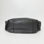 Prada Side Pocket Triangle Logo Leather Hobo Shoulder Bag Black Silver Vintage — view 5