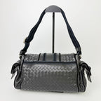 Bottega Veneta Intrecciato Multi Pocket Shoulder Bag Leather Black Vintage — view 3