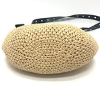 Loewe Shoulder Bag Punch Hole Hobo Mini Raffia Natural Black Beige — view 5