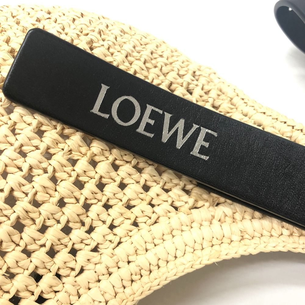 Loewe Shoulder Bag Punch Hole Hobo Mini Raffia Natural Black Beige — view 6