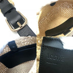 Loewe Shoulder Bag Punch Hole Hobo Mini Raffia Natural Black Beige — view 8