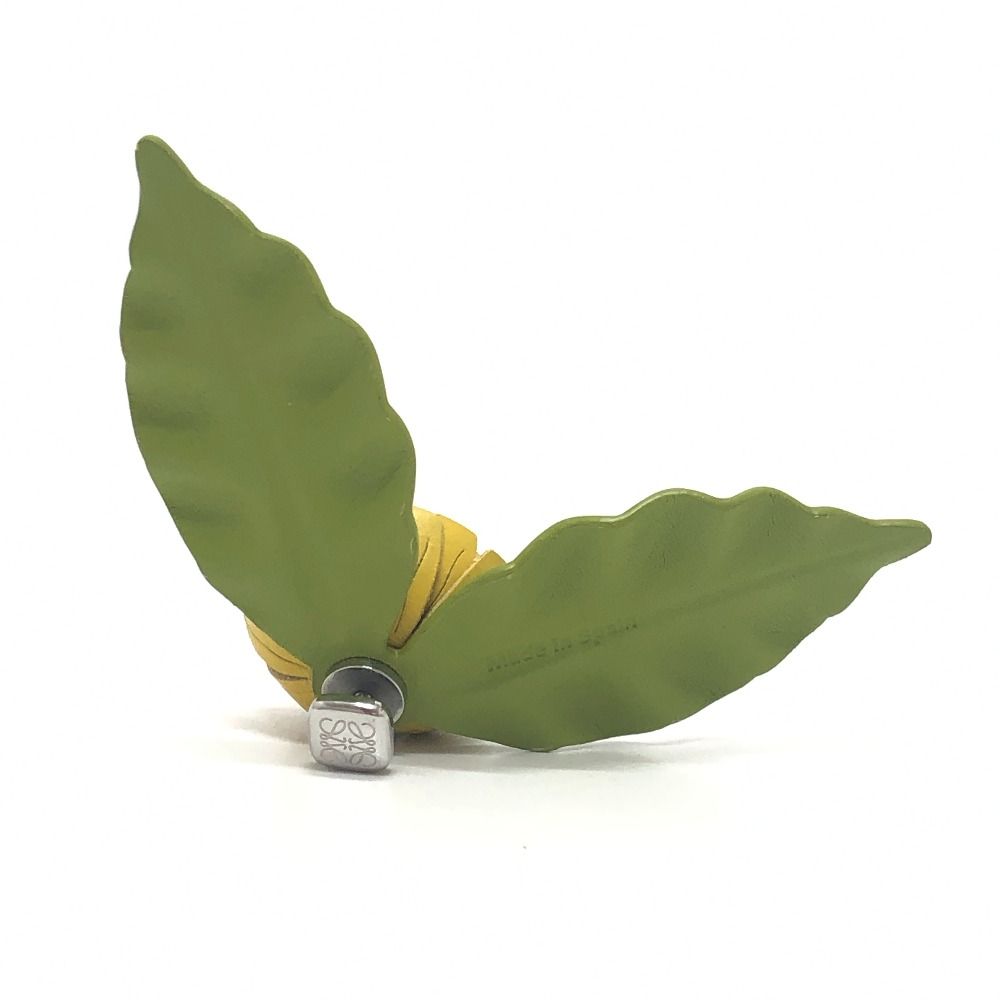 Loewe Brooch Flower Pin Leather Green — view 2
