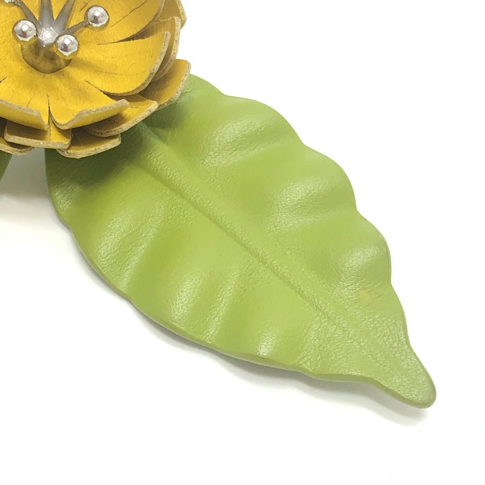 Loewe Brooch Flower Pin Leather Green — view 8
