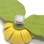 Loewe Brooch Flower Pin Leather Green — view 3