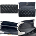 Chanel Bifold Wallet Boy Lambskin CC Logo Black Quilted