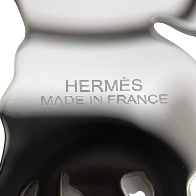 Hermes Scarf Ring Pegasus Metal Silver