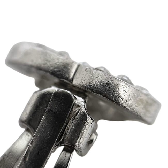 Chanel Earrings CC Logo 07 Metal Rhinestone Silver