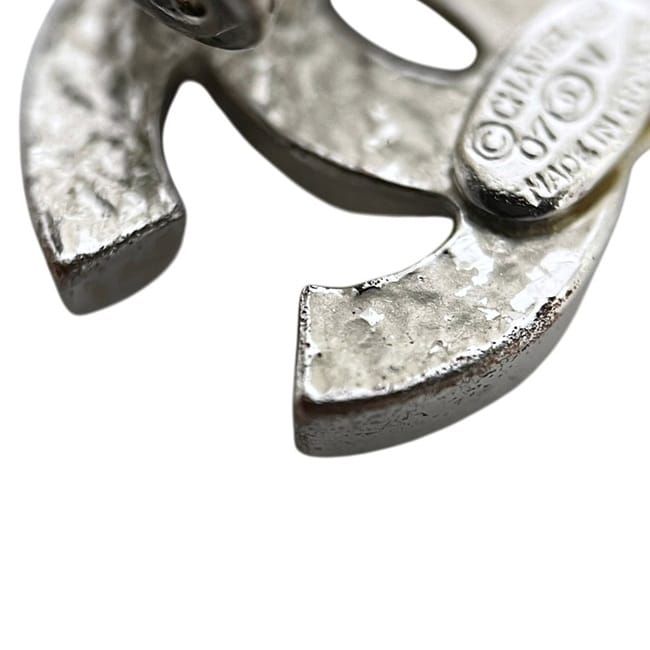 Chanel Earrings CC Logo 07 Metal Rhinestone Silver — view 5