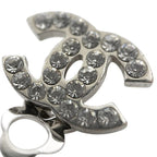 Chanel Earrings CC Logo 07 Metal Rhinestone Silver