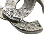 Chanel Earrings CC Logo 07 Metal Rhinestone Silver