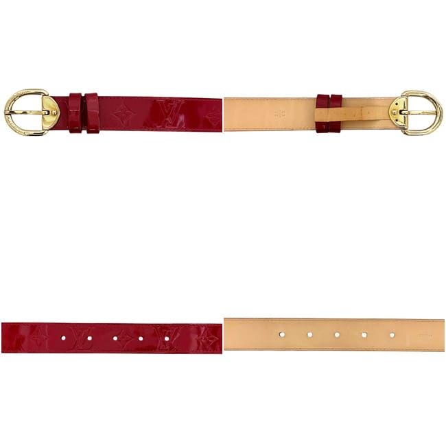 Louis Vuitton Belt Ceinture Classic Waist 85 Monogram Vernis M Patent Vachetta