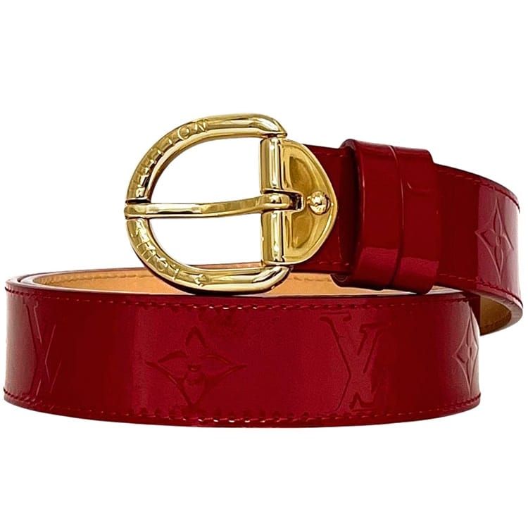 Louis Vuitton Belt Ceinture Classic Waist 85 Monogram Vernis M Patent Vachetta
