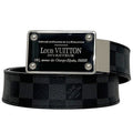Louis Vuitton Belt Ceinture Inventeur Reversible 35 Waist 89 Damier Graphite