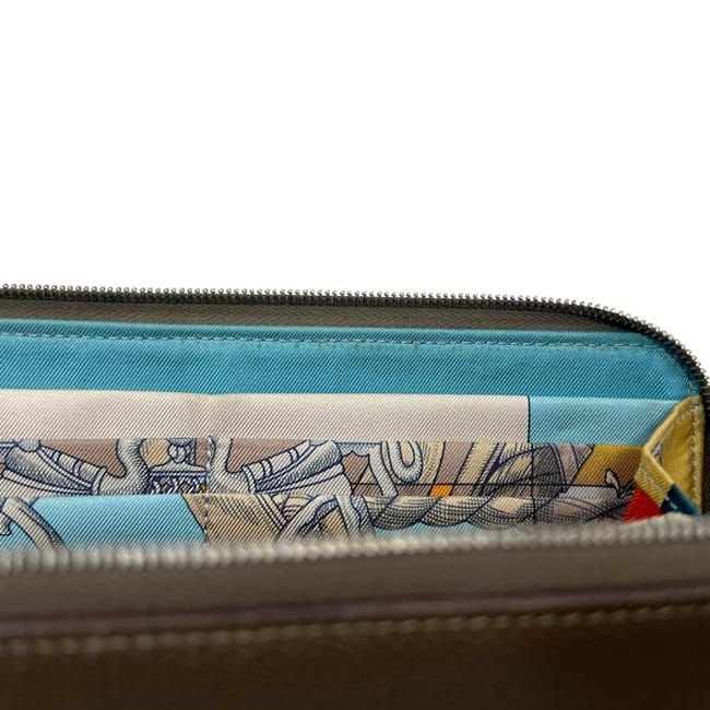 Hermes Zip Around Wallet Azap Silk'in Veau Epsom Etoupe Beige