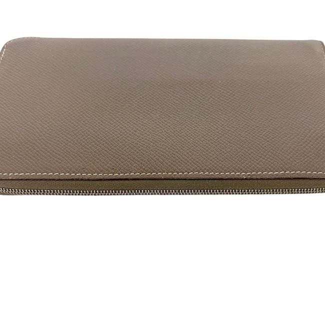 Hermes Zip Around Wallet Azap Silk'in Veau Epsom Etoupe Beige